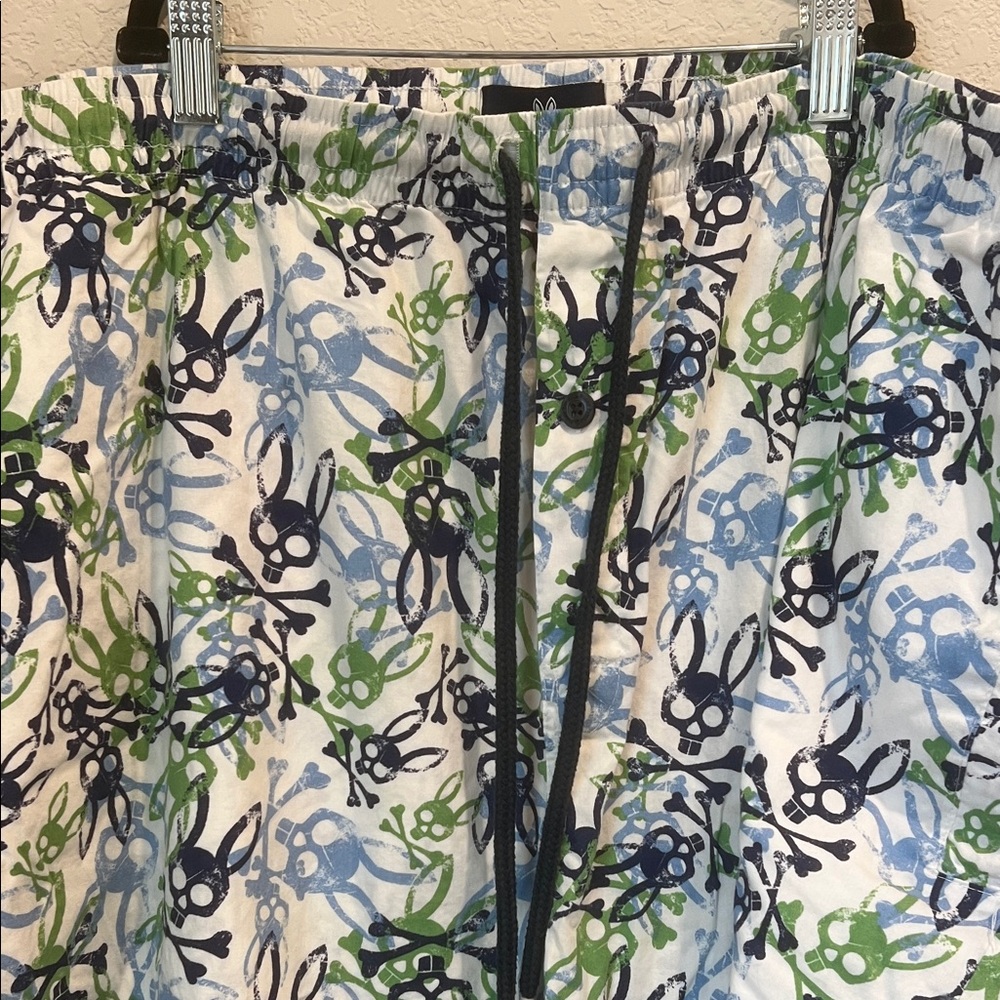 Psycho Bunny Men's Blue and Green Patterned Pajama Pants - Picture 6 of 6